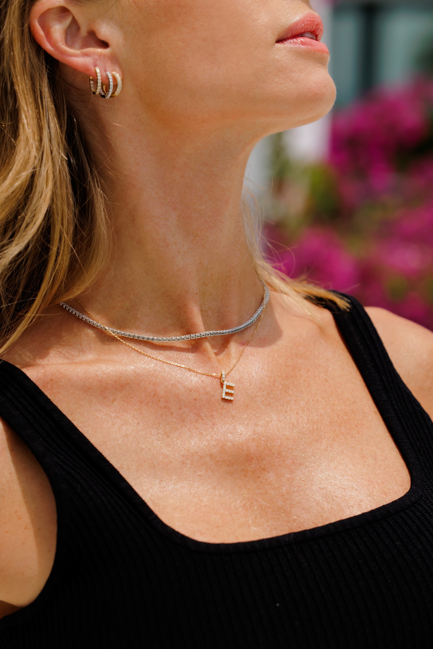 diamond letter necklace