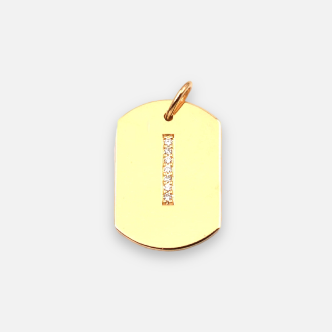 Mens Gold Tag Letter Necklace