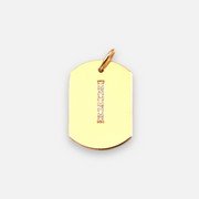 Mens Gold Tag Letter Necklace