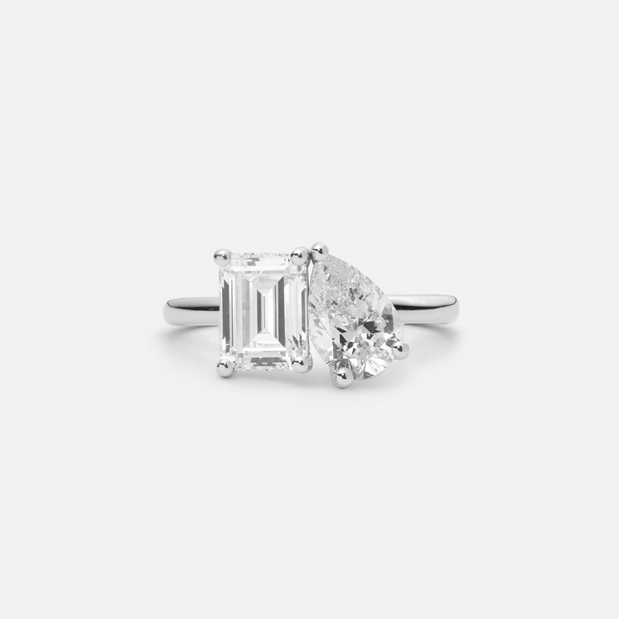 Großer Toi et Moi Moissanit-Ring