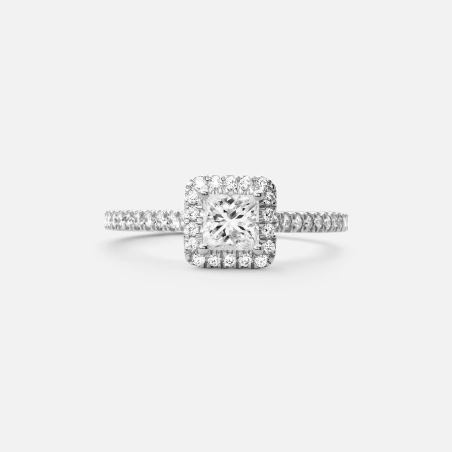 0,7ct Princess Halo Diamantring