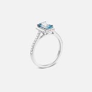 Blauer Topas Diamantring