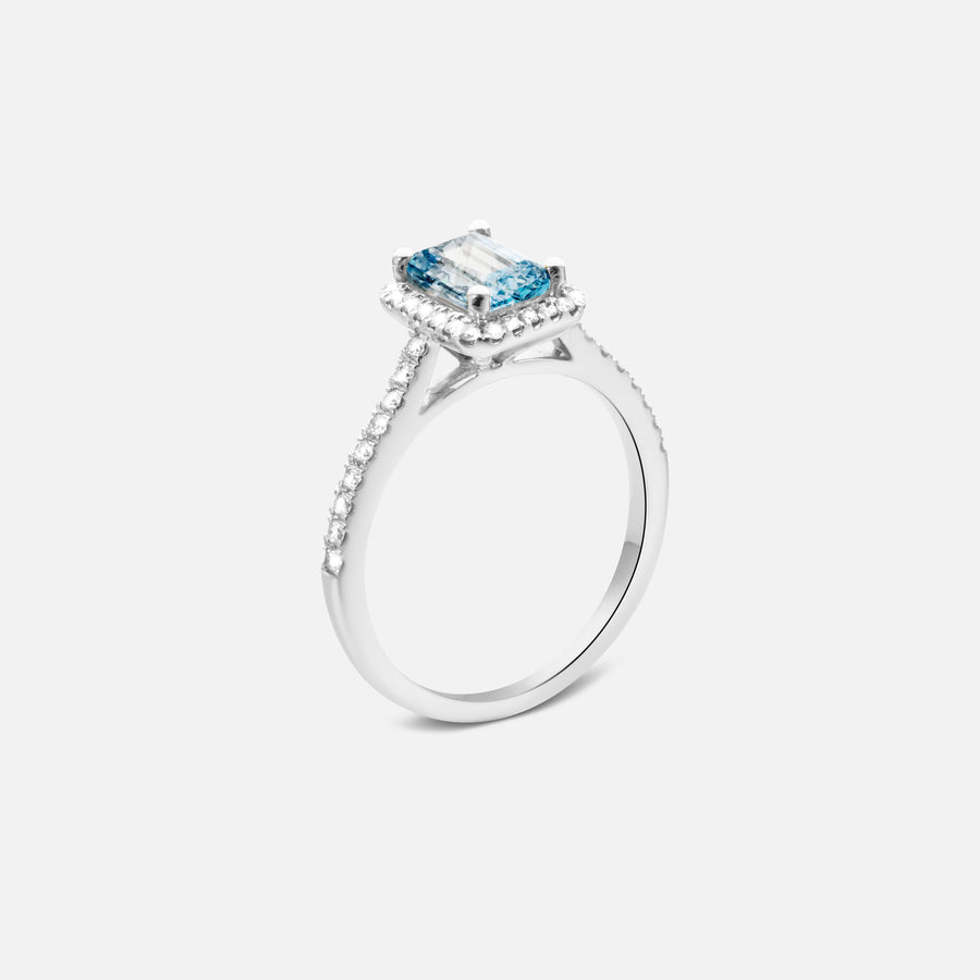 Blauer Topas Diamantring