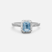 Blauer Topas Diamantring