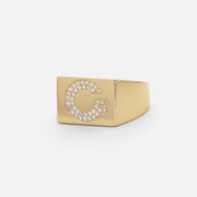 Power Letter Signet Ring