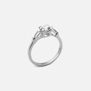 0,5 Karat Baguette Seitenstein Diamantring