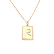 Herren Gold Tag Diamant Buchstaben Halskette