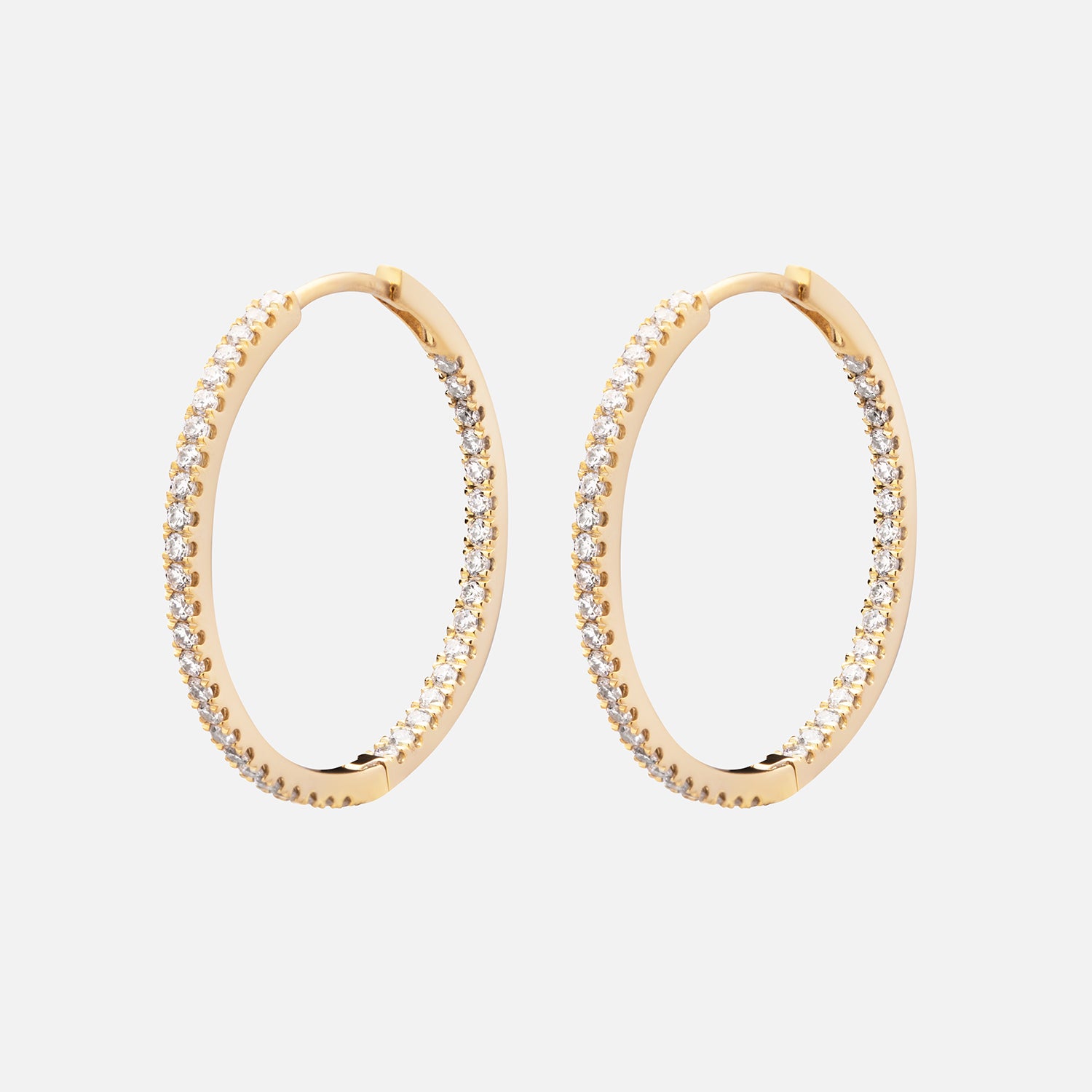 Large Diamond Hoop Earrings