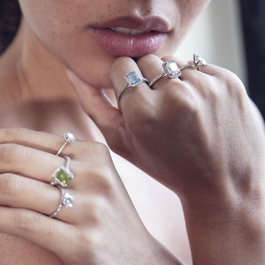 Blauer Topas Diamantring