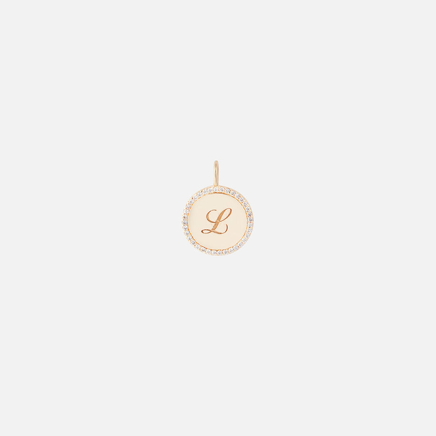 Diamond Letter Charm Pendant