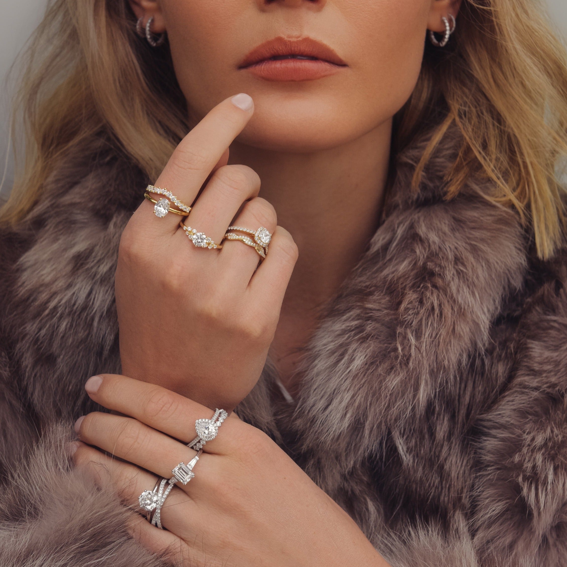 0,5ct Brilliant Cut Halo Diamond Ring